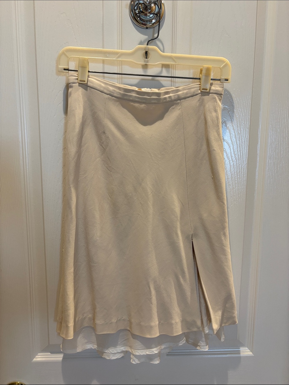 Vintage Giorgio Armani Cream A-Line Skirt with Side Slit